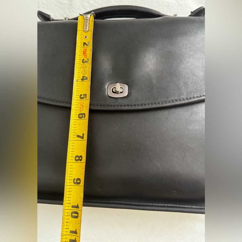 COACH Vintage Lexington Black Smooth Leather Briefcase Crossbody Bag - Picture 13 of 16